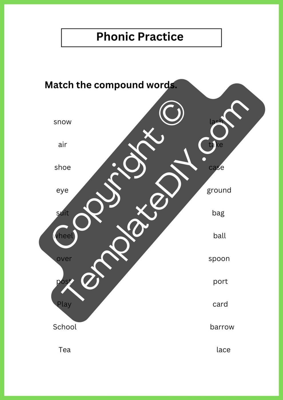3rd Grade Phonics Worksheets Template Printable PDF, Word