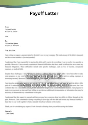 Debt Payoff Letter Sample Template with Examples [Word]