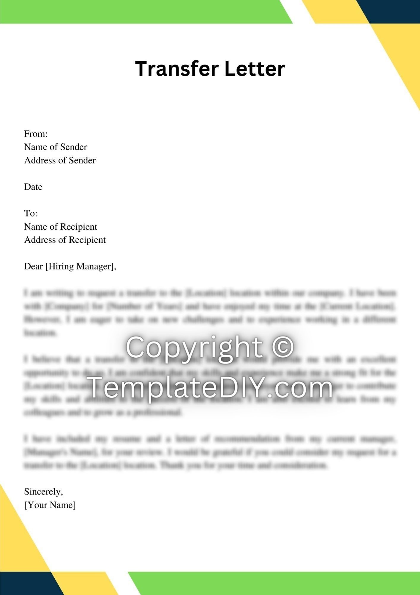 Employee Transfer Letter Sample With Examples Word