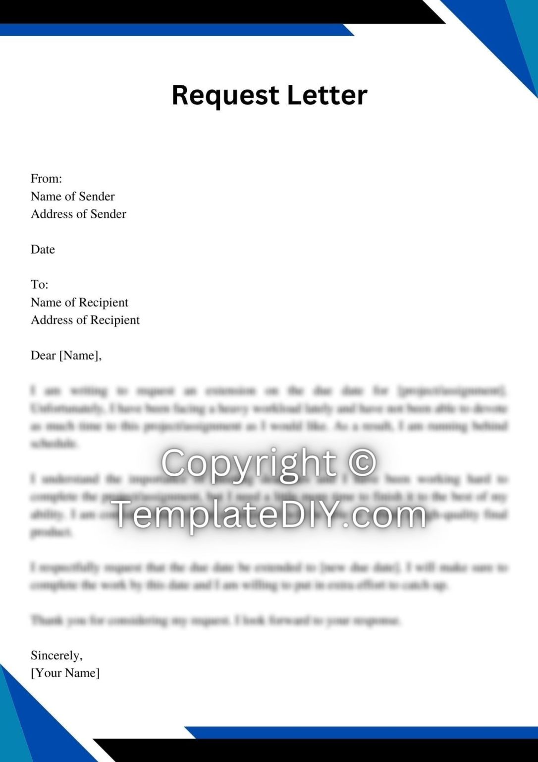 Request Letter for Due Date Extension | Download Template