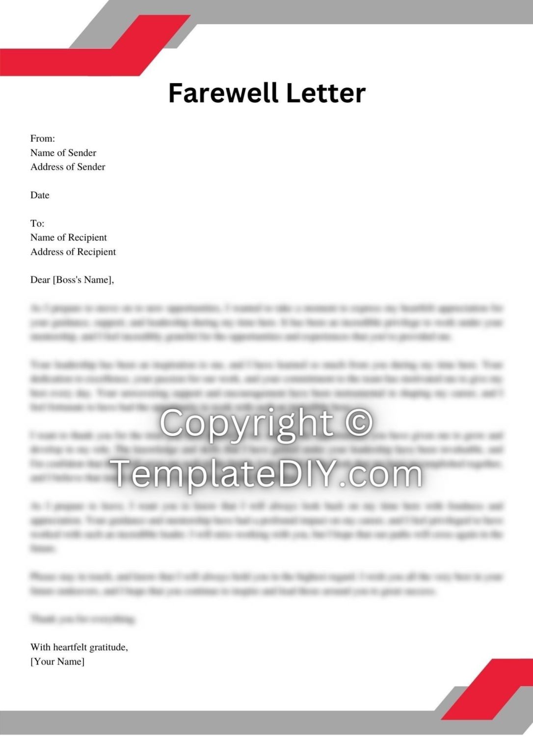 Farewell Letter to Boss Sample with Examples [Word]