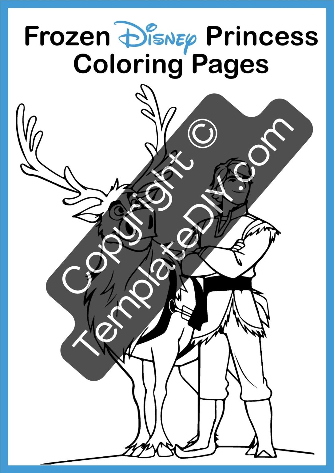 Frozen Disney Princess Coloring Pages Template Printable