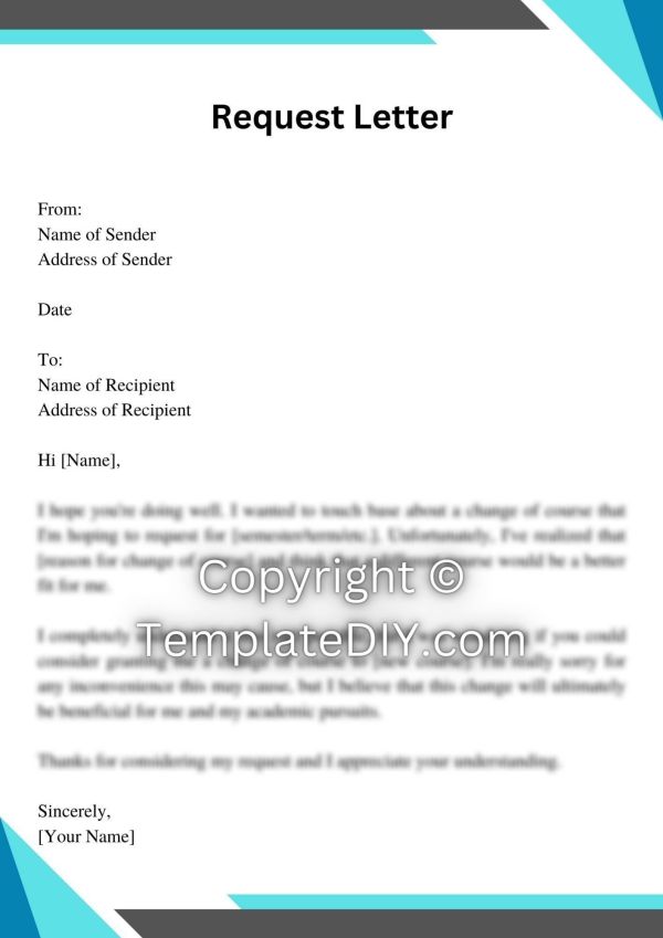 Sample Letter Requesting Change of Course in PDF & Word