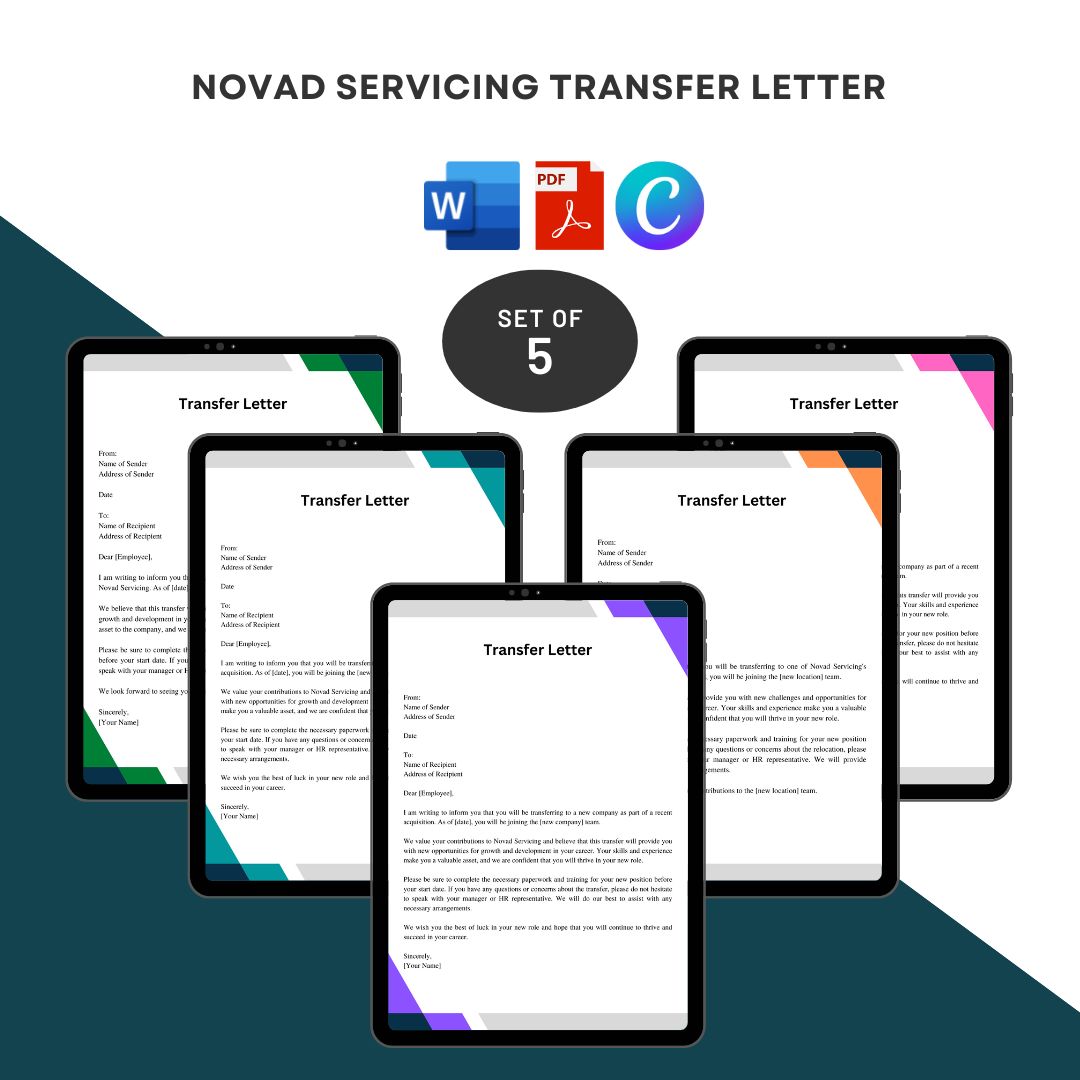 Novad Servicing Transfer Letter Sample with Examples [Word]