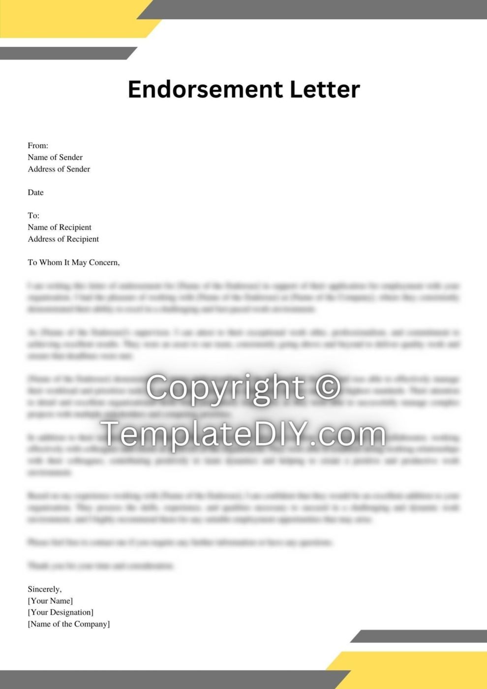 Employment Endorsement Letter Sample with Examples [Word]