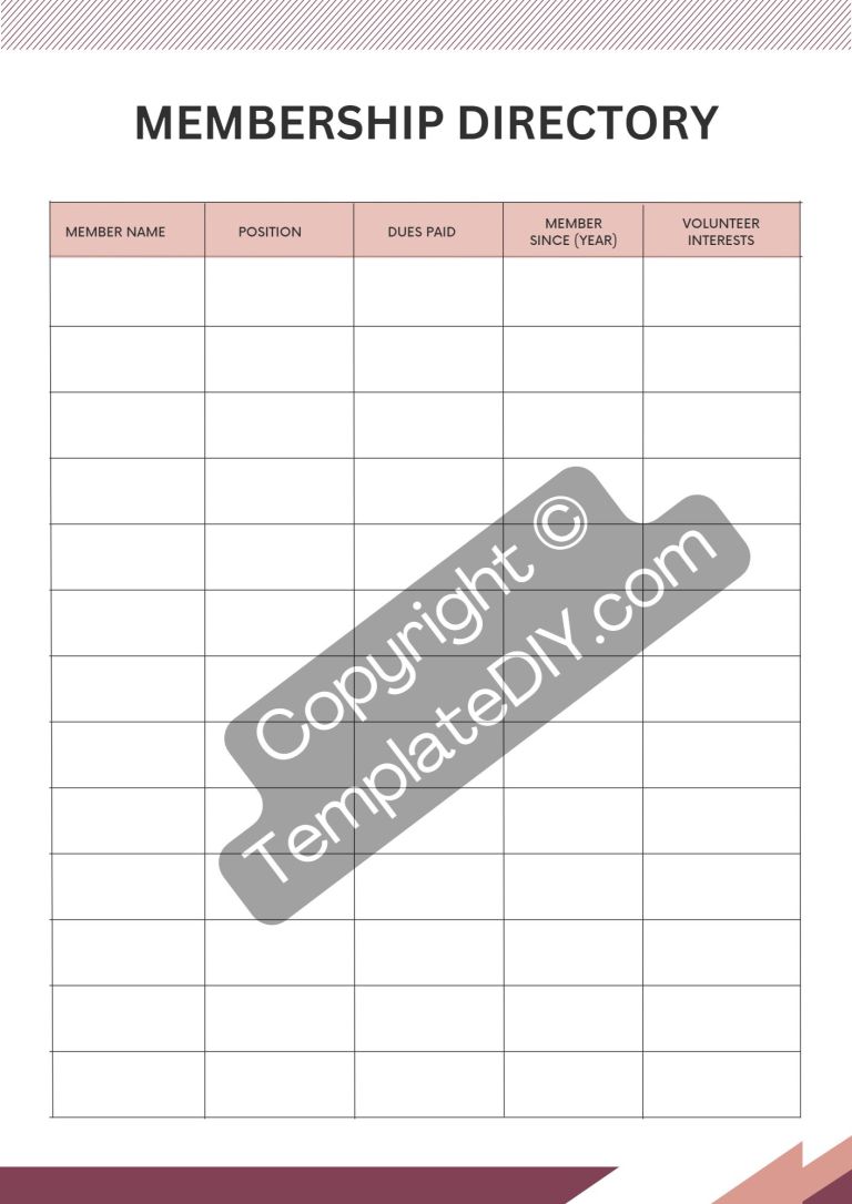 Editable Membership Directory Template | Instant Download