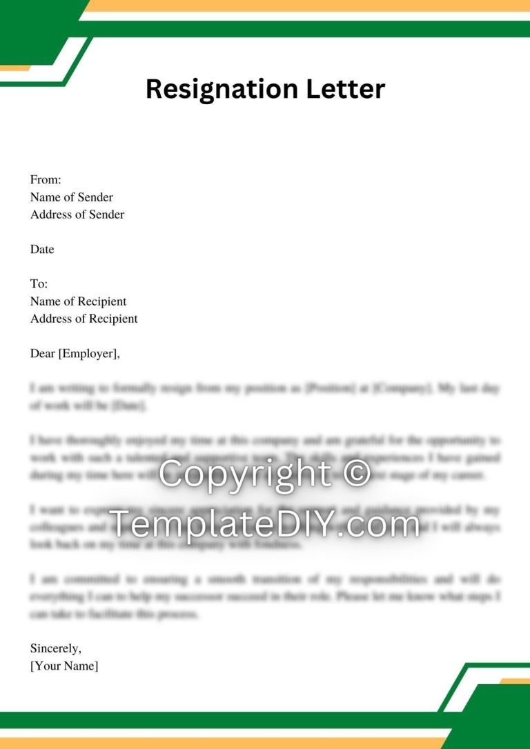 Resignation Letter Email Sample with Examples [Editable]