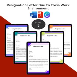 Resignation Letter Due To Toxic Work Environment Sample