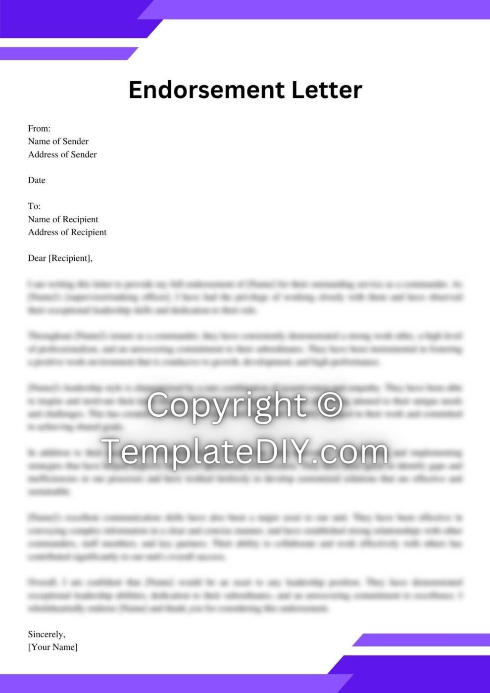 Command Endorsement Letter Sample with Examples [Word]