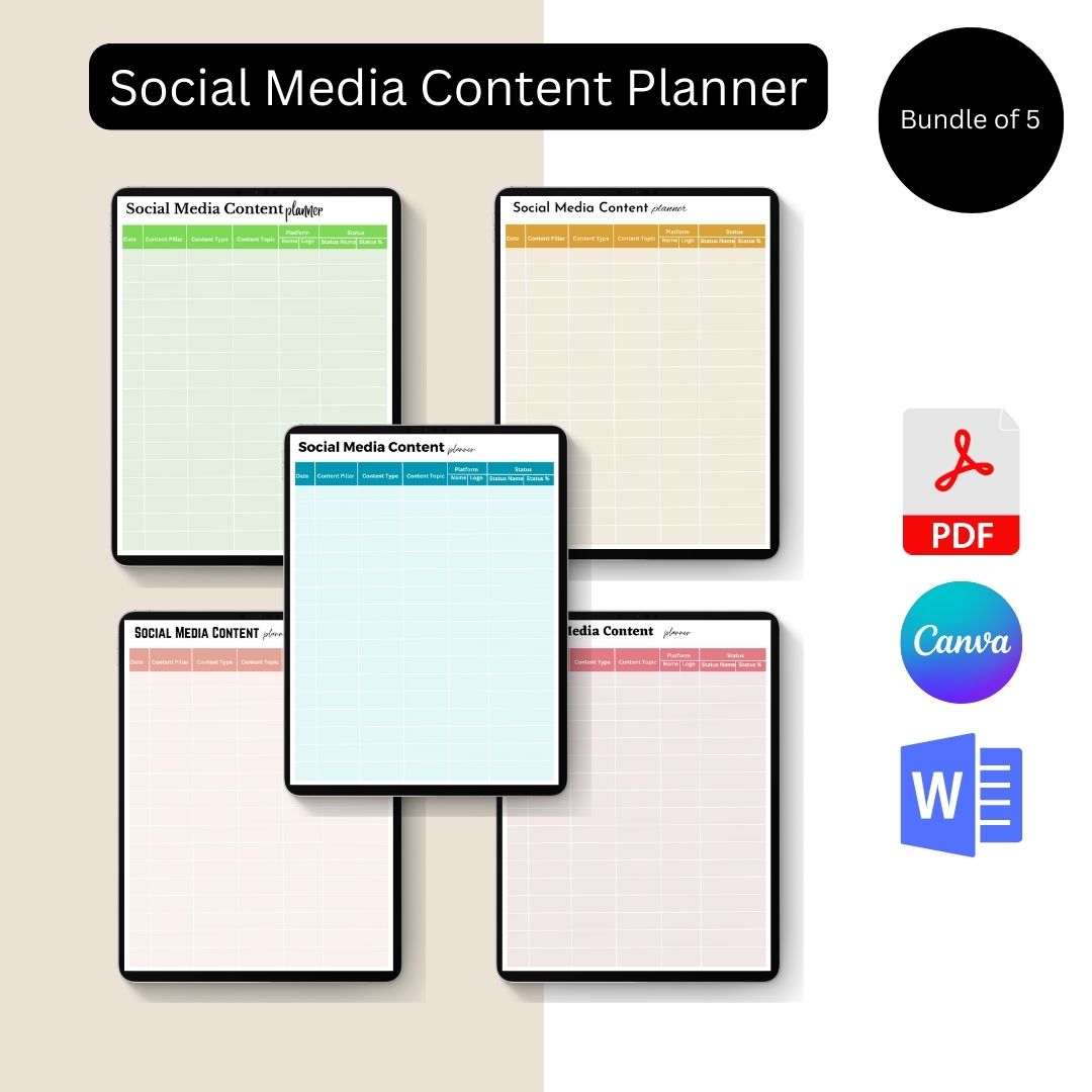 Social Media Content Planner Template Pdf Word Excel