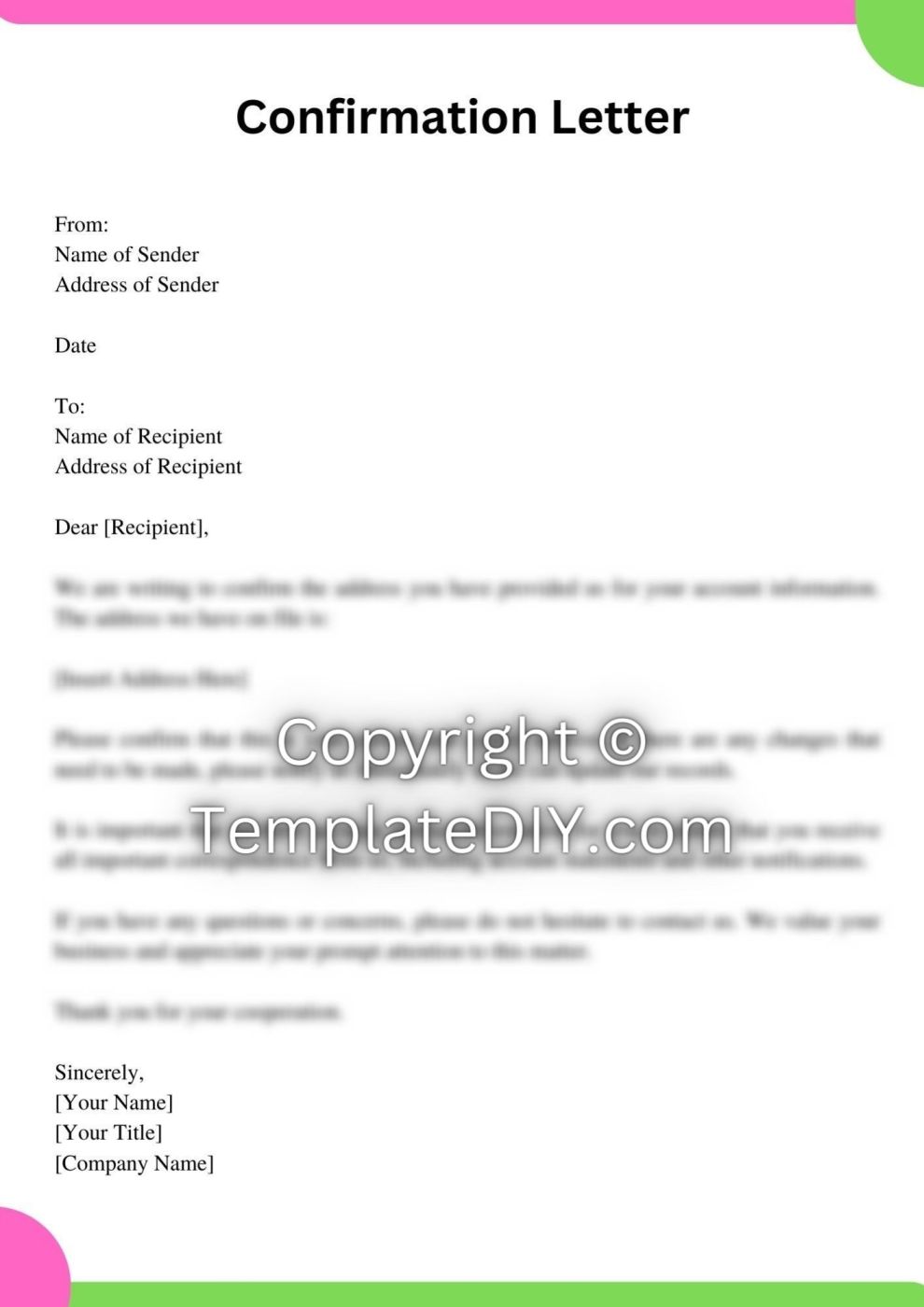 Address Confirmation Letter Sample with Examples [Word]