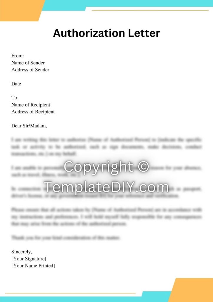 Authorization Letter Philippines Template Word Format