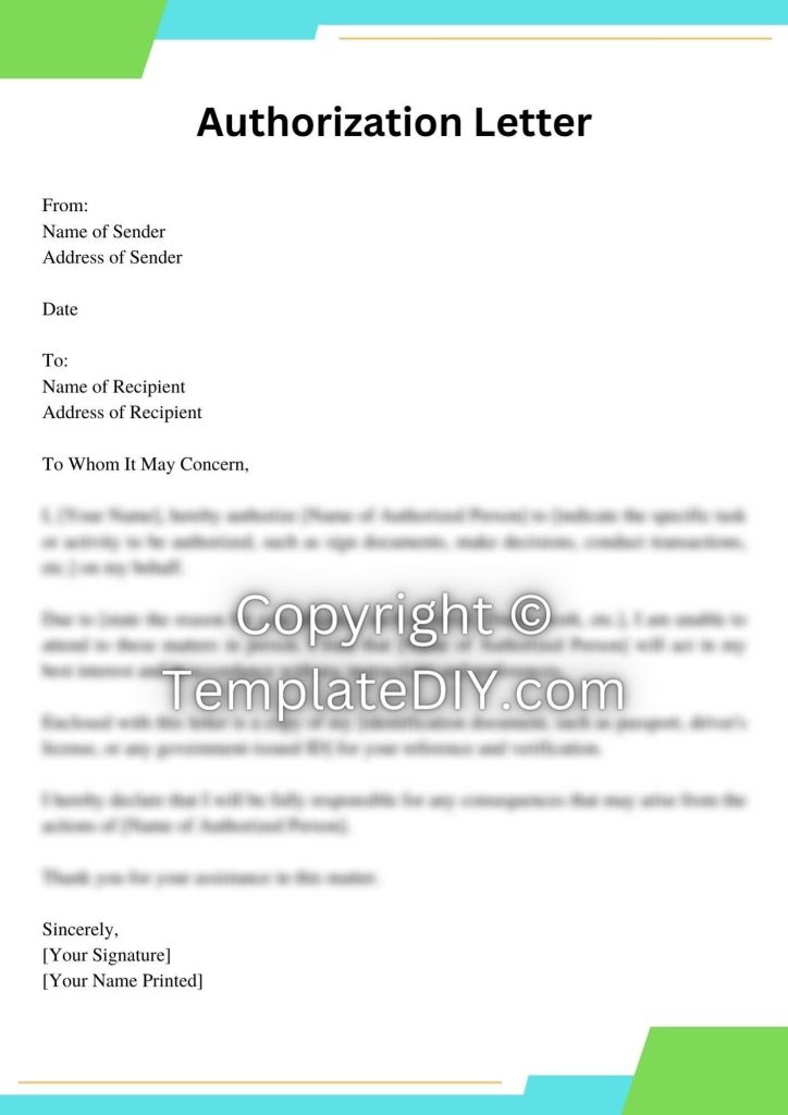 Authorization Letter Philippines Template Word Format