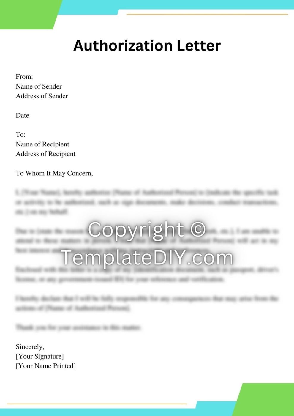 Authorization Letter Philippines Template Word Format