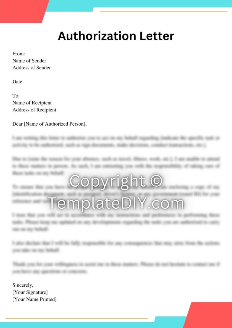 Authorization Letter Philippines Template Word Format