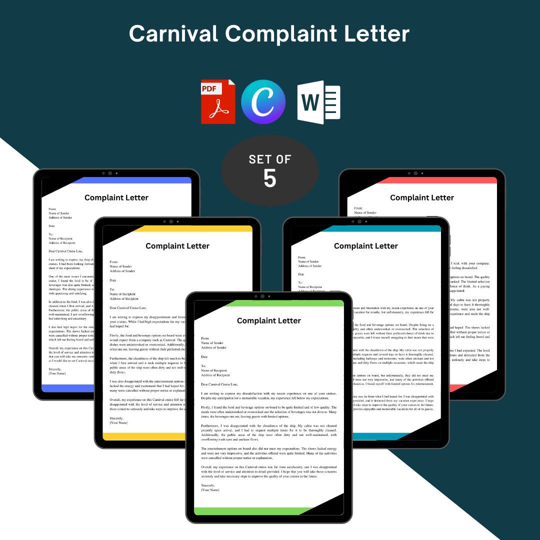 Carnival Complaint Letter Sample with Examples [Word]