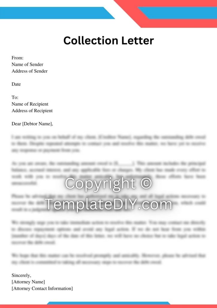 Collection Letter from Attorney Sample with Examples