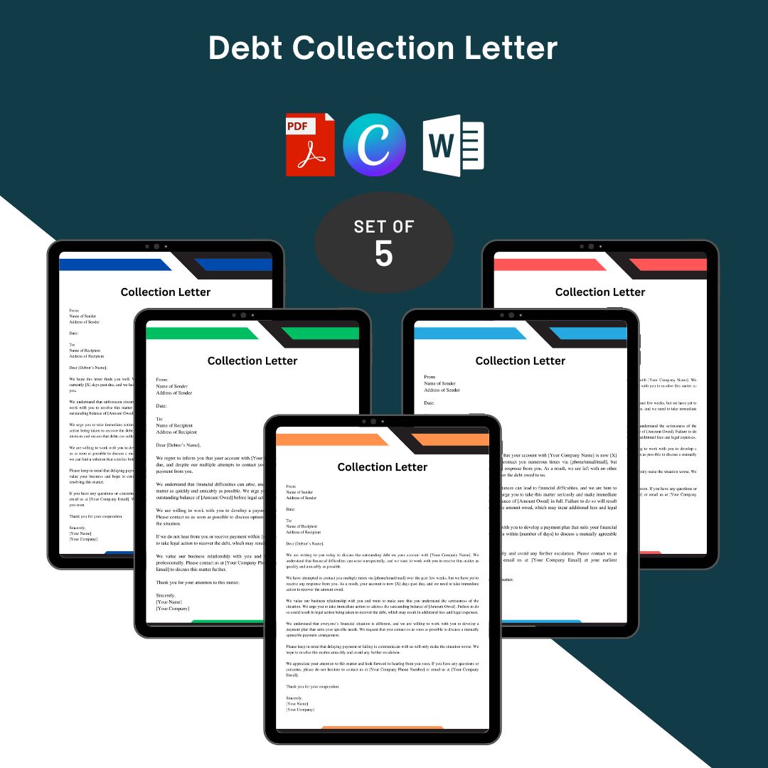 Debt Collection Letter Sample with Examples [Word]