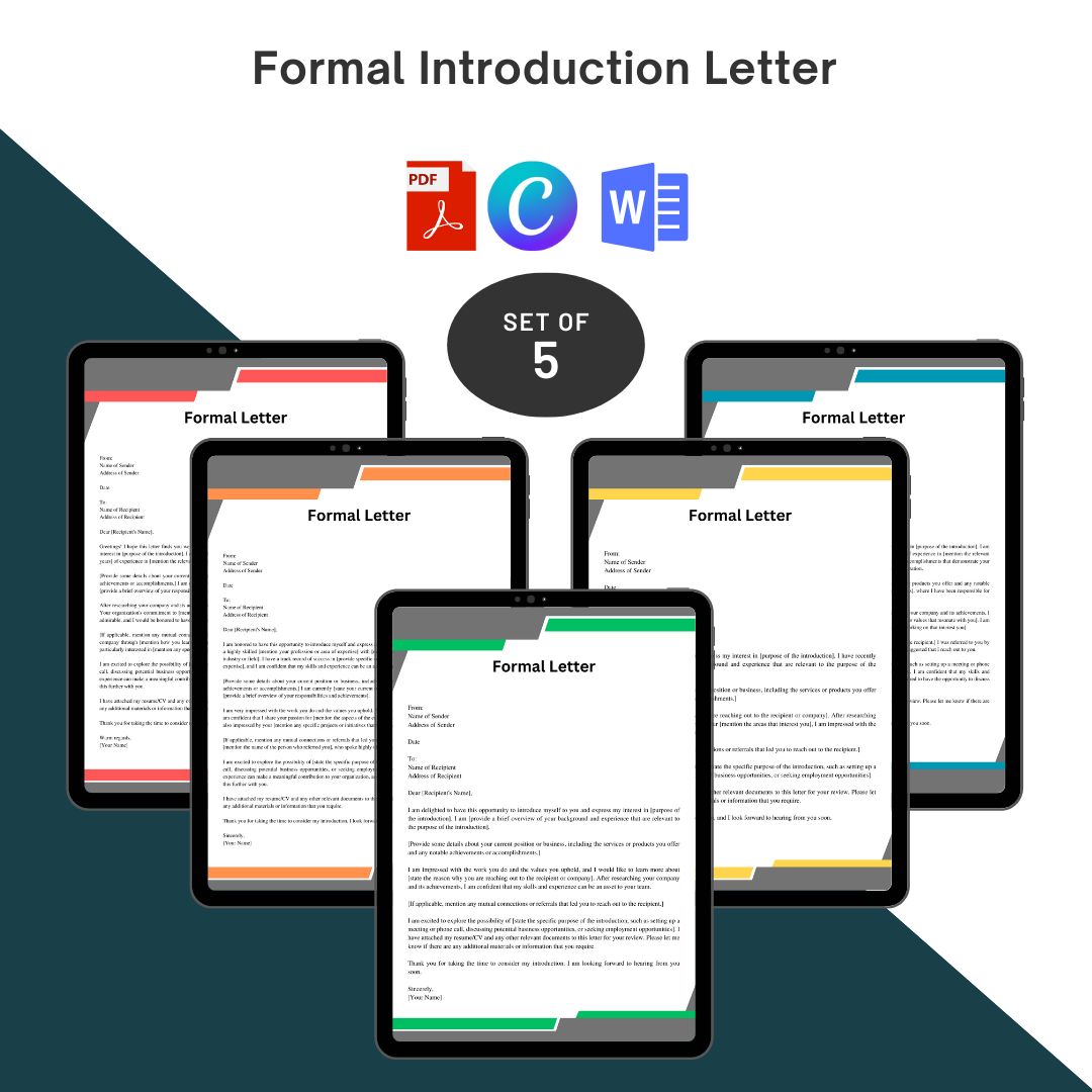 Formal Introduction Letter Sample With Examples Word