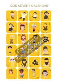 Kids Advent Calendar Printable Template In PDF Word Kids Advent Calendar Printable Template In PDF Word