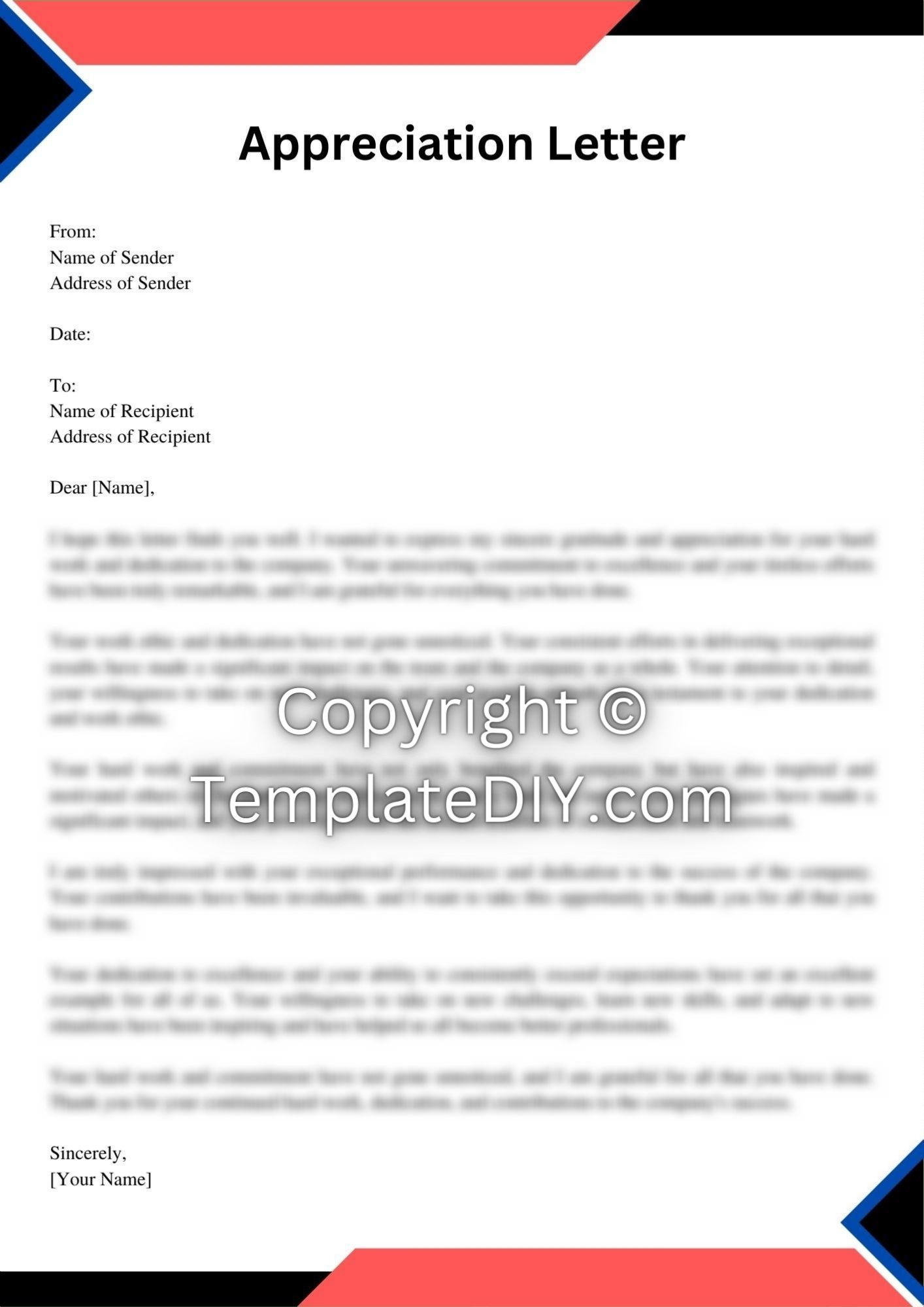 Difficult Letter Examples Sample Appreciation Letter To Employee For Hard Work Database Letter