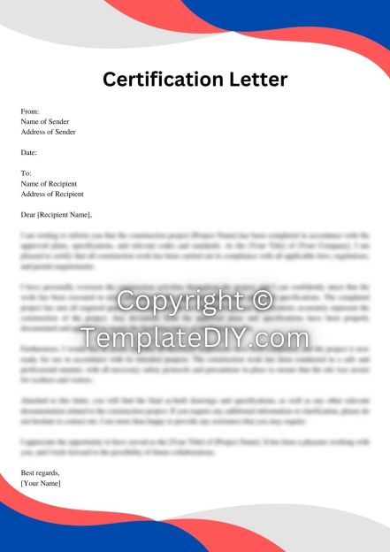 As Built Certification Letter Sample with Examples [Word]