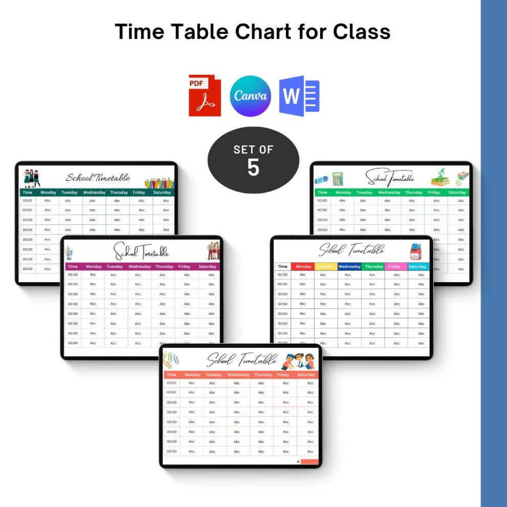 Daily Routine Time Table Chart for Housewife Template PDF