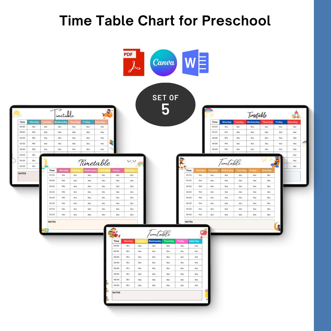Time Table Chart For Class Printable Template In Pdf Word