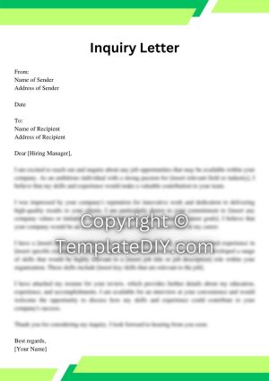 Application Inquiry Letter Sample with Examples [Word]