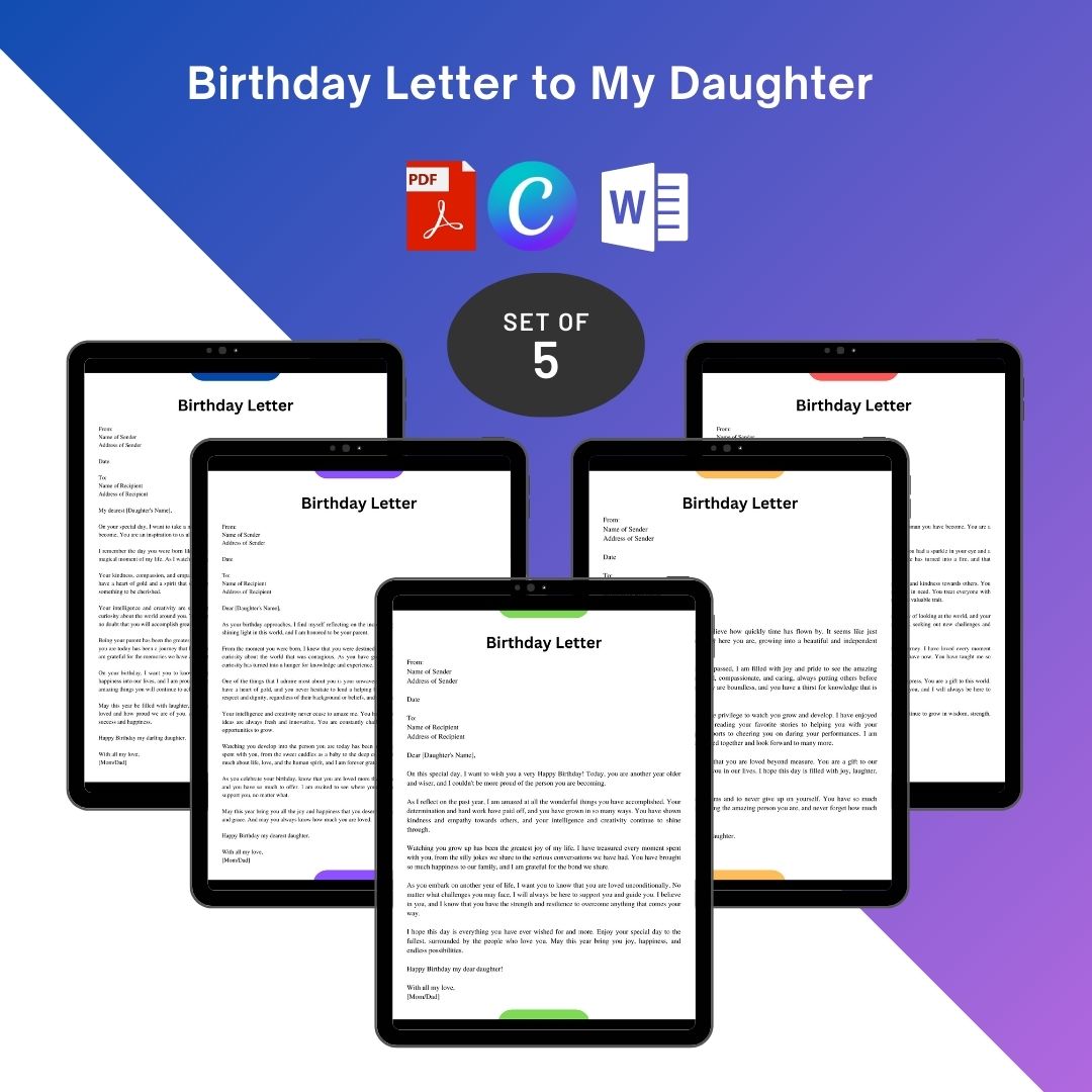 Birthday Letter to My Daughter Sample Template [Word]