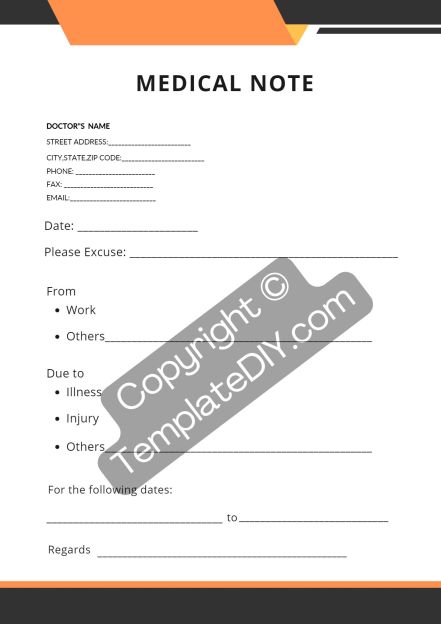 Medical Note Template Printable in PDF, Word [Editable]