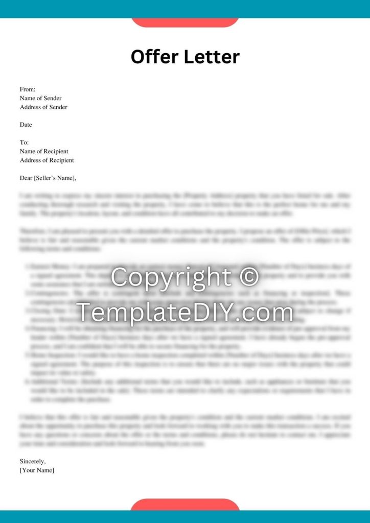 Buyer Offer Letter Sample Template with Examples [Word]