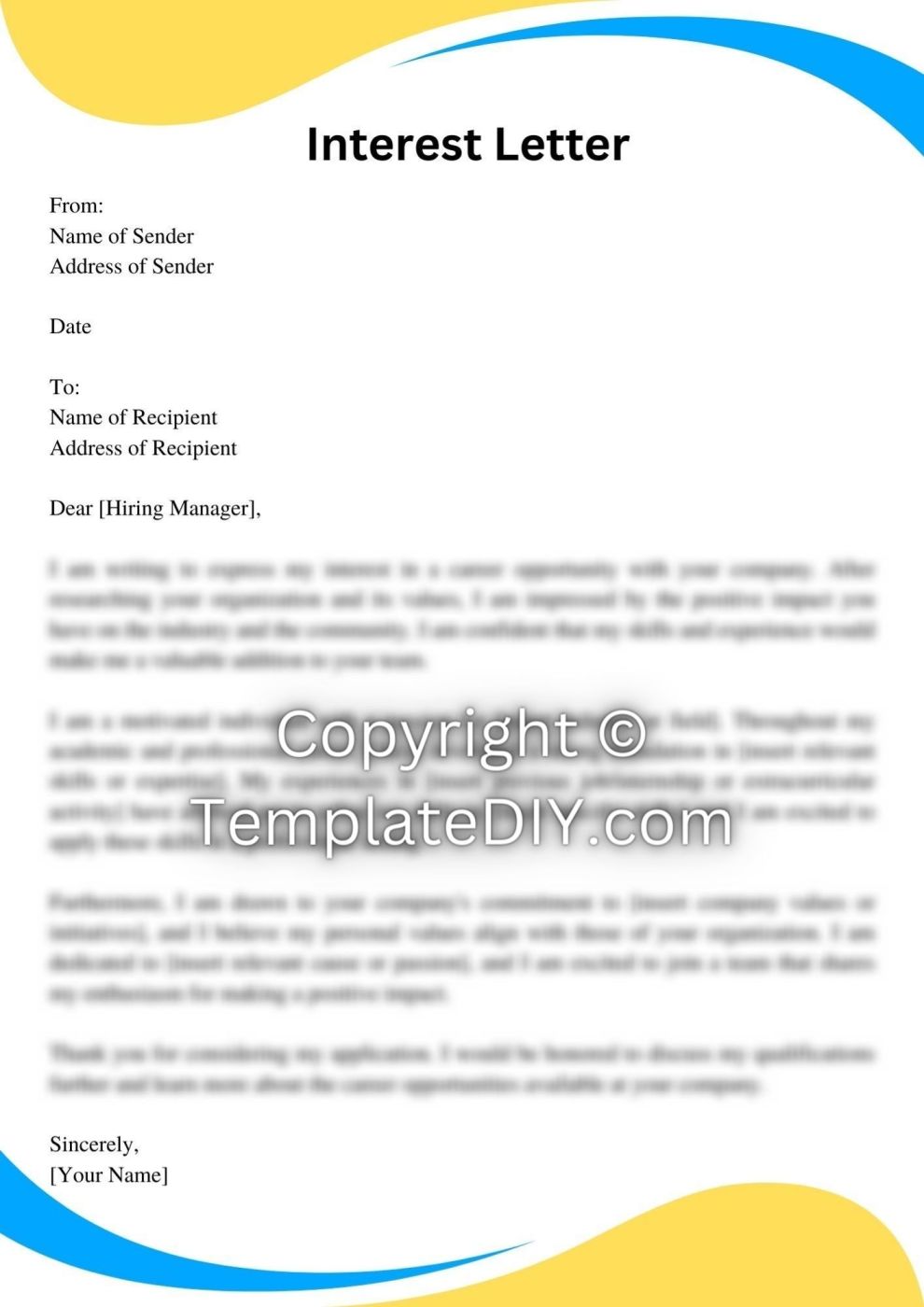 Career Interest Letter Sample with Examples [Word]