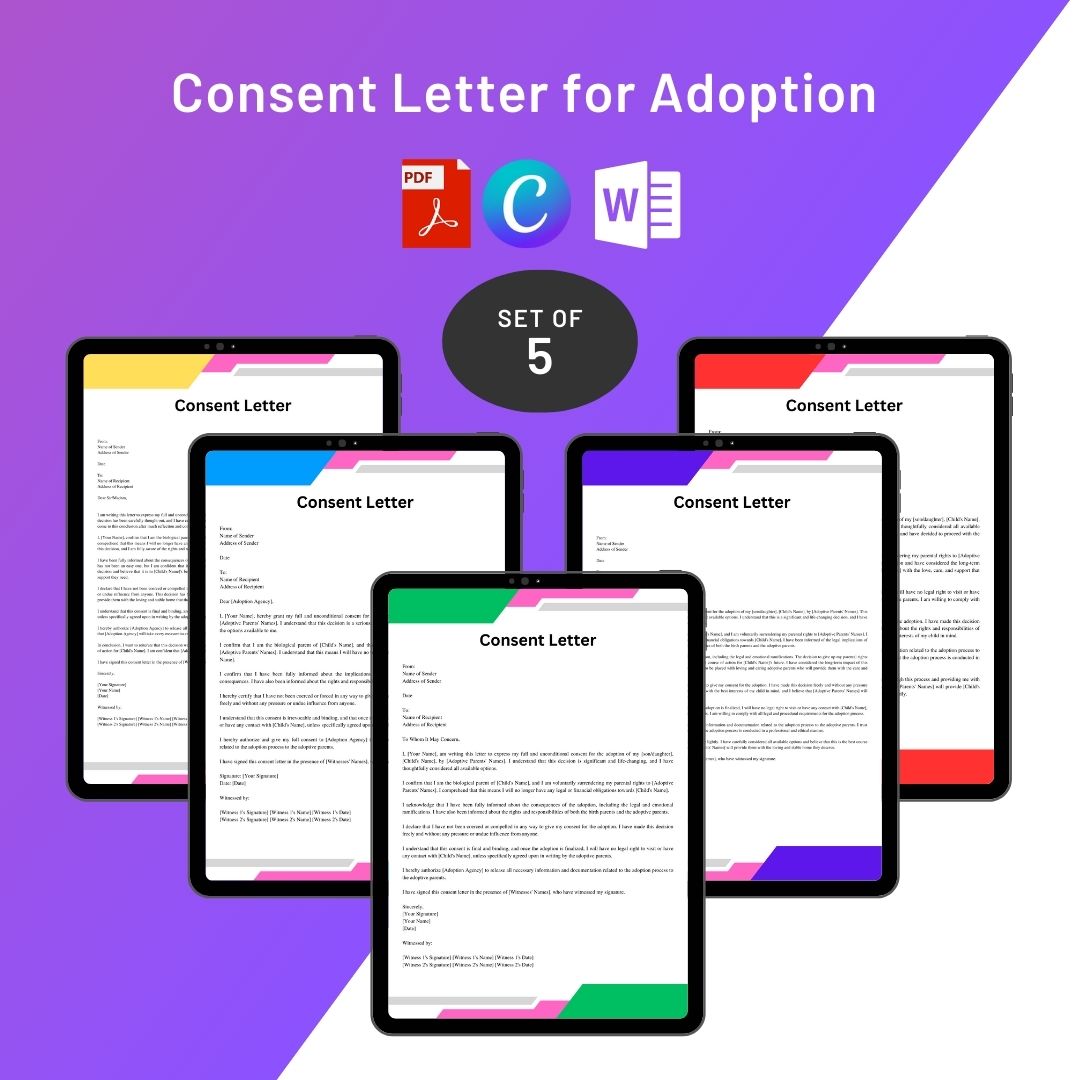 Consent Letter for Adoption Sample Template with Examples
