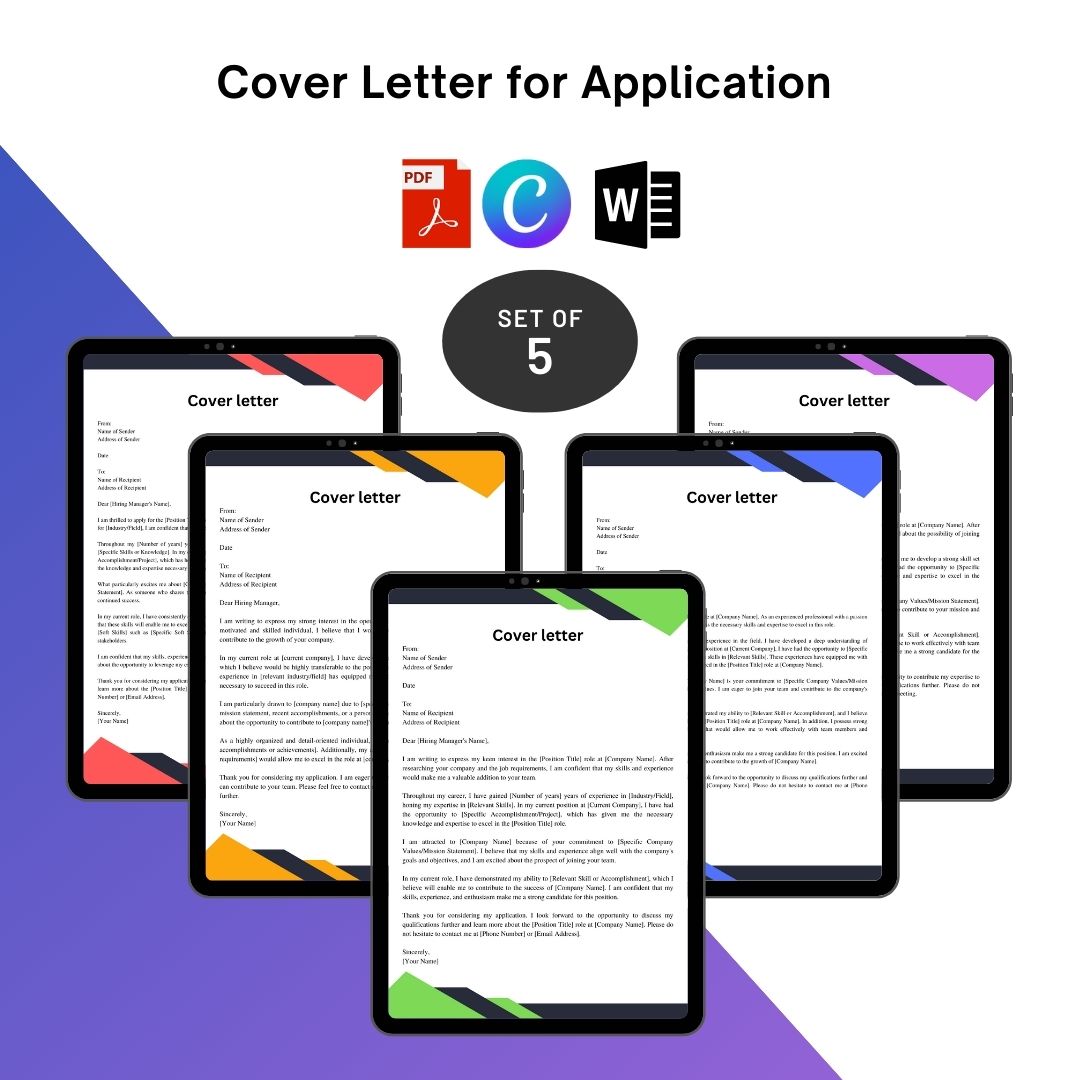 Cover Letter for Application Sample with Examples [Word]