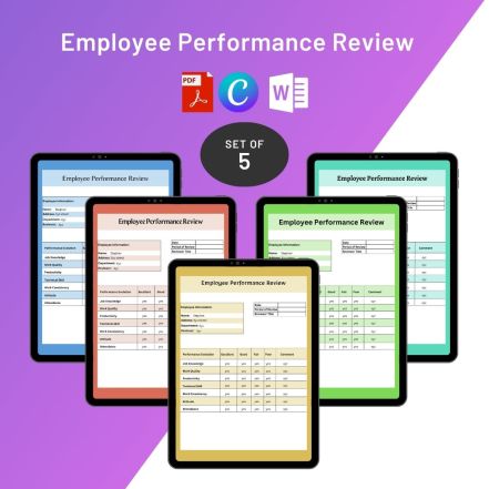 Employee Performance Review Template Printable PDF, Word