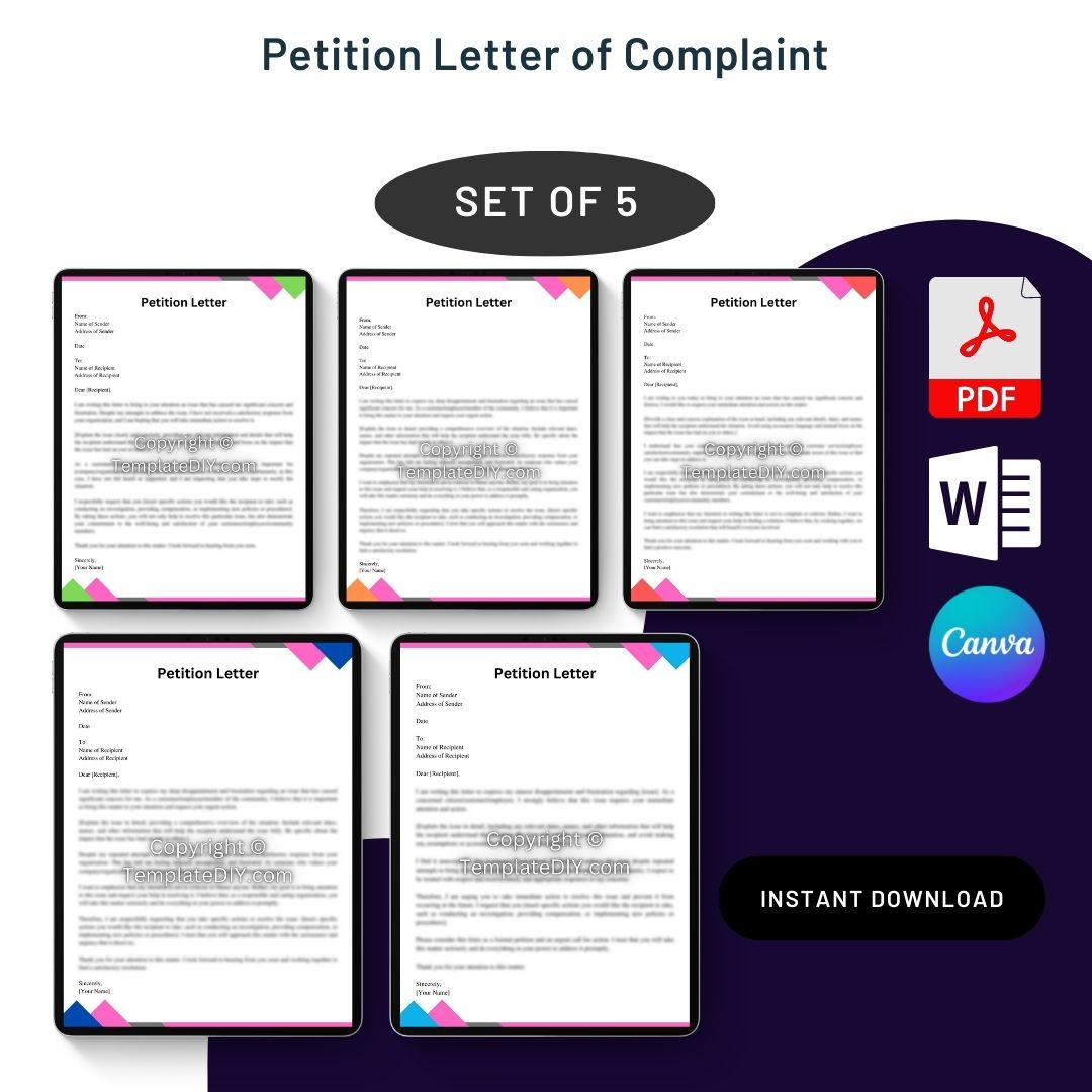 Petition Letter of Complaint Sample with Examples [Word]