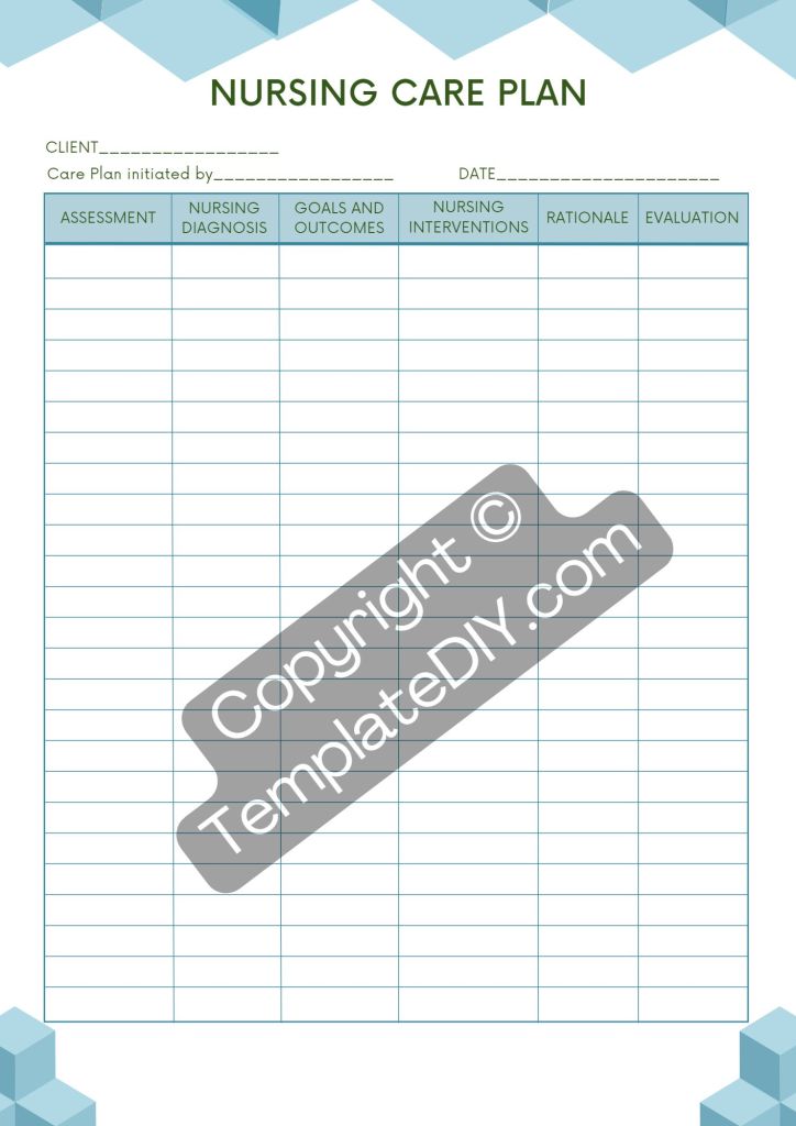 Nursing Care Plan Template Printable PDF, Word [Editable]