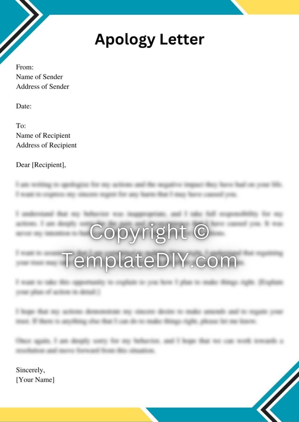 Sincere Apology Letter Sample Template with Examples