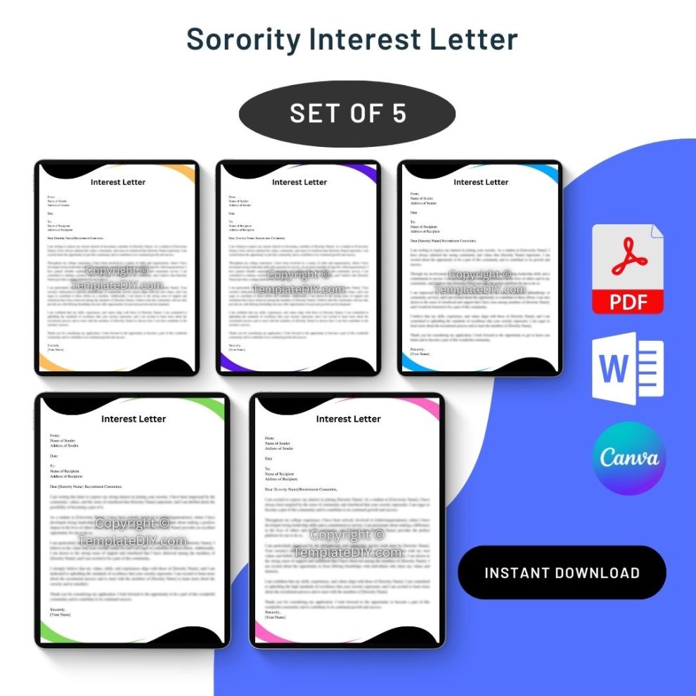 Sorority Interest Letter Template Download Sample Now