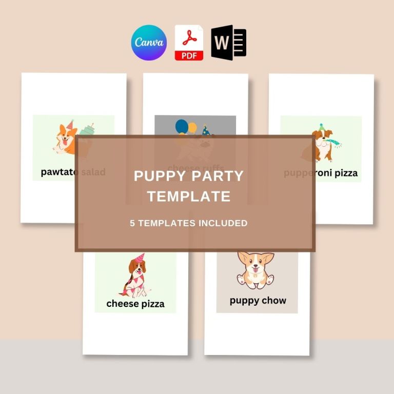 Puppy Party Printable Template PDF, Word [Editable]