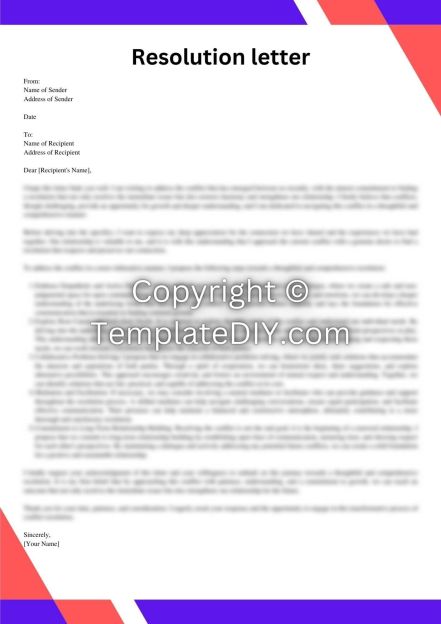 Conflict Resolution Letter Sample with Examples [Word]