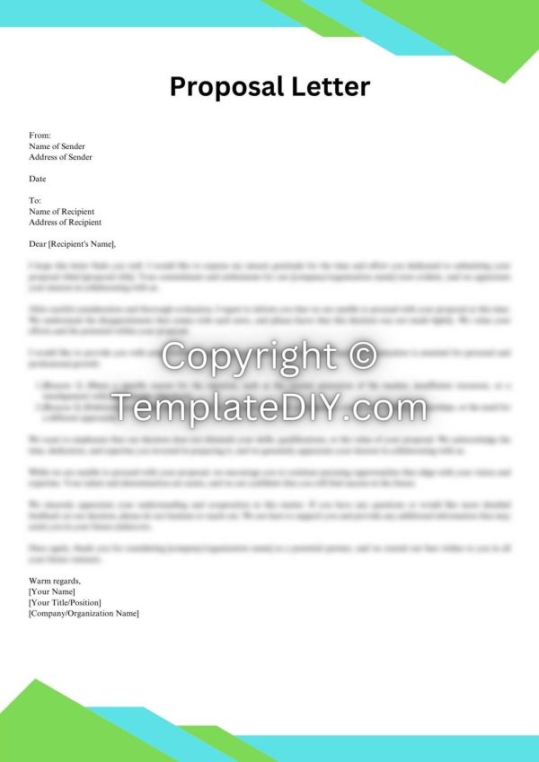 Rejection Proposal Letter Sample with Examples [Word]