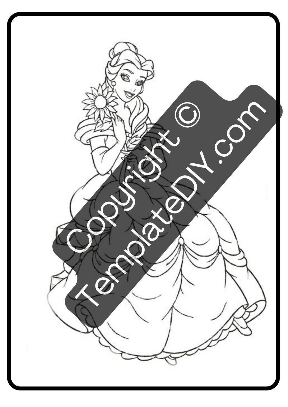 Disney Princess Coloring Pages Template Printable PDF