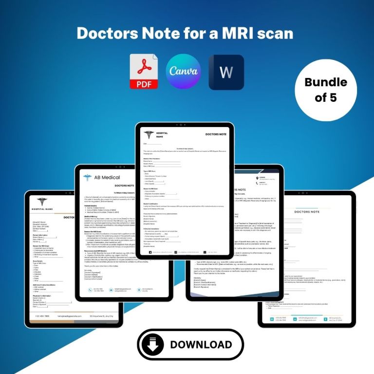 Doctors Note for a MRI Scan Template Word, PDF [Editable]