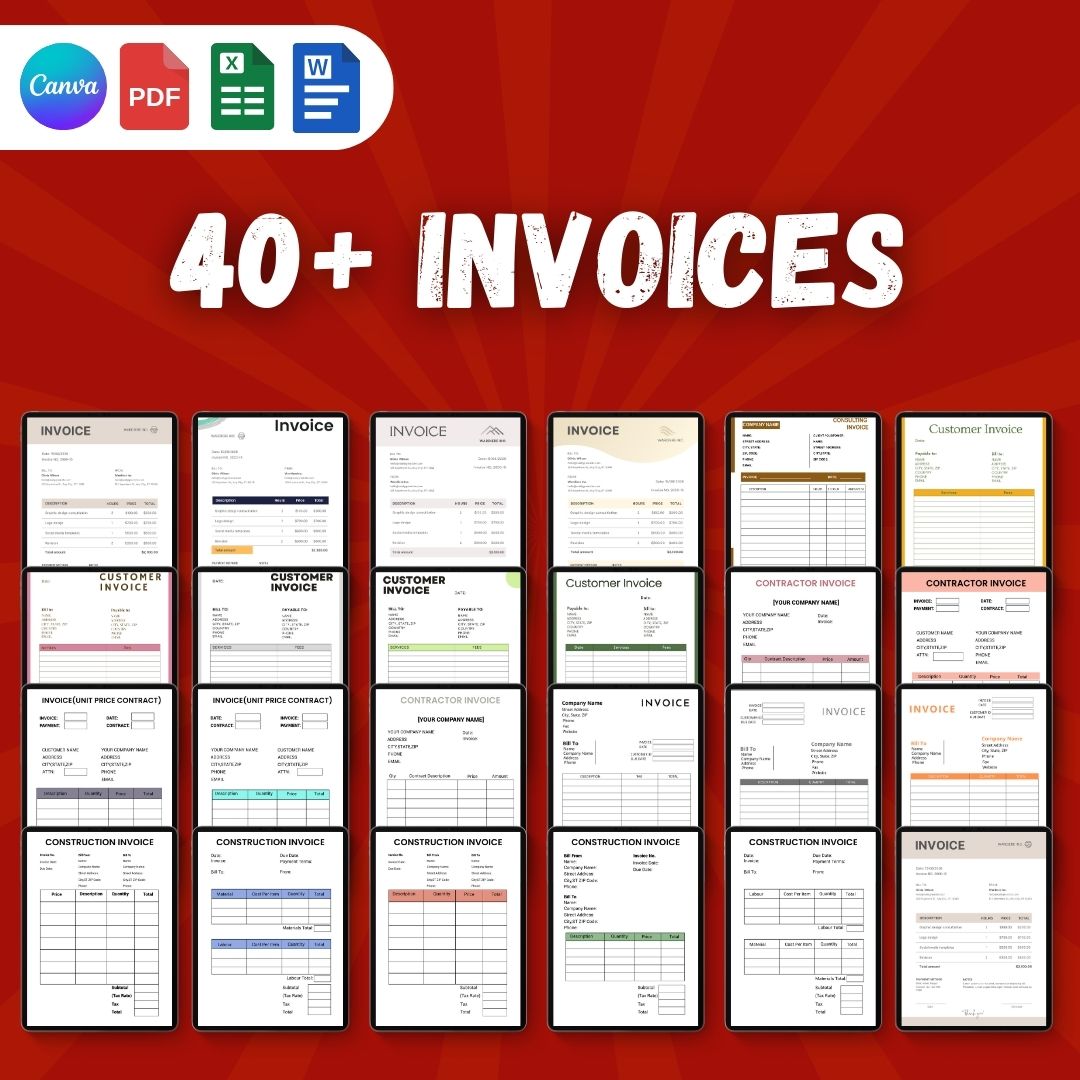 40+ Invoice Templates in PDF, Word, Excel [Customizable]